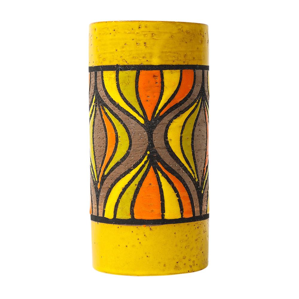 Bitossi Rosenthal Netter Vase, Ceramic, Onion, Yellow, Orange, Brown, Signed In Good Condition For Sale In New York, NY