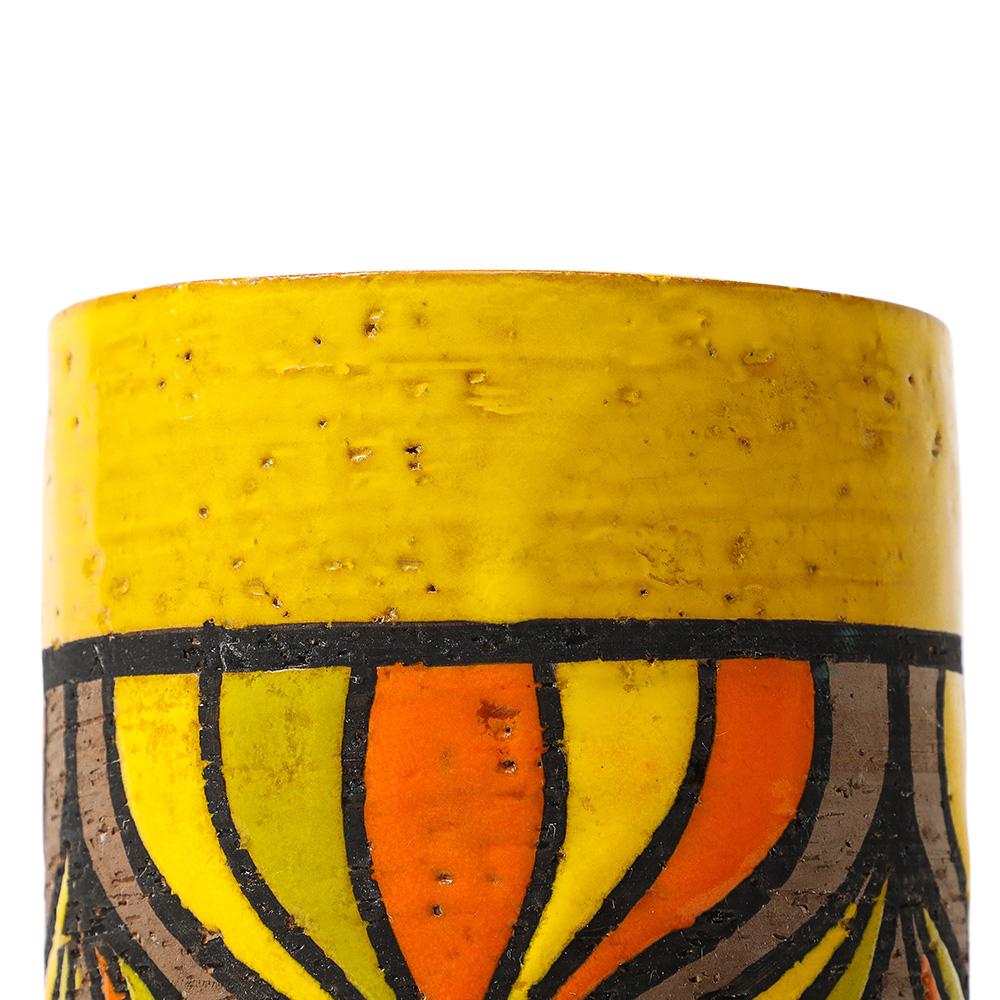 Mid-20th Century Bitossi Rosenthal Netter Vase, Ceramic, Onion, Yellow, Orange, Brown, Signed For Sale