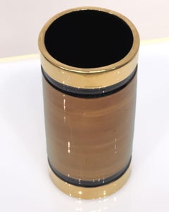 Vase Rosenthal Netter Or/Noir Métallique, Italie