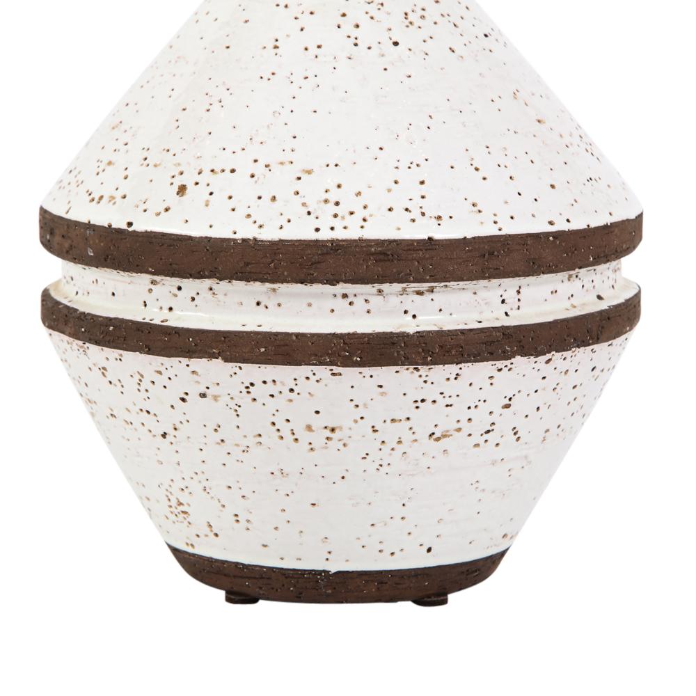 Mid-20th Century Bitossi Vase, White and Brown, Signed