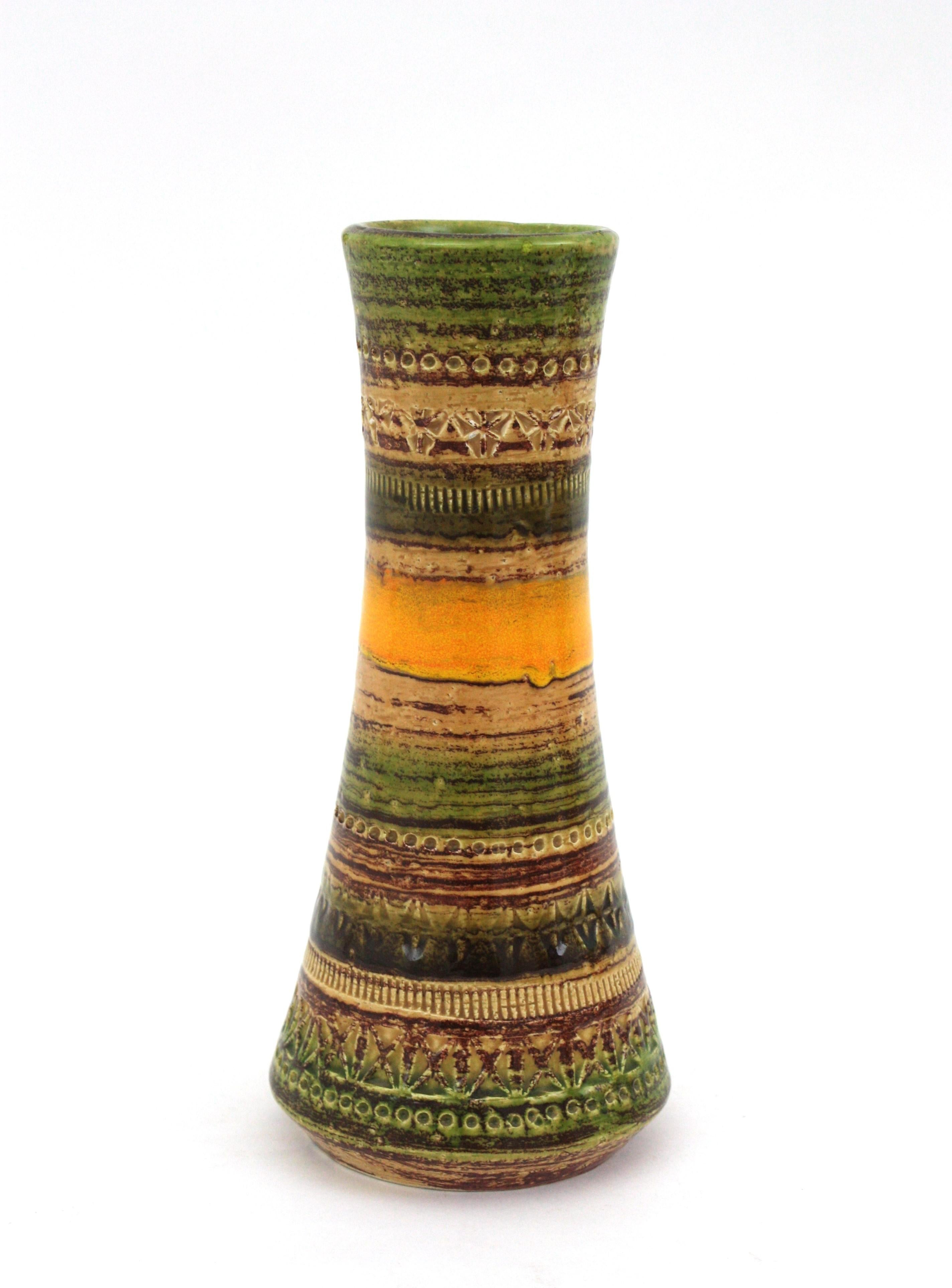 20th Century Bitossi Sahara Aldo Londi Cer Paoli Glazed Ceramic Vases, Italy, 1960s For Sale