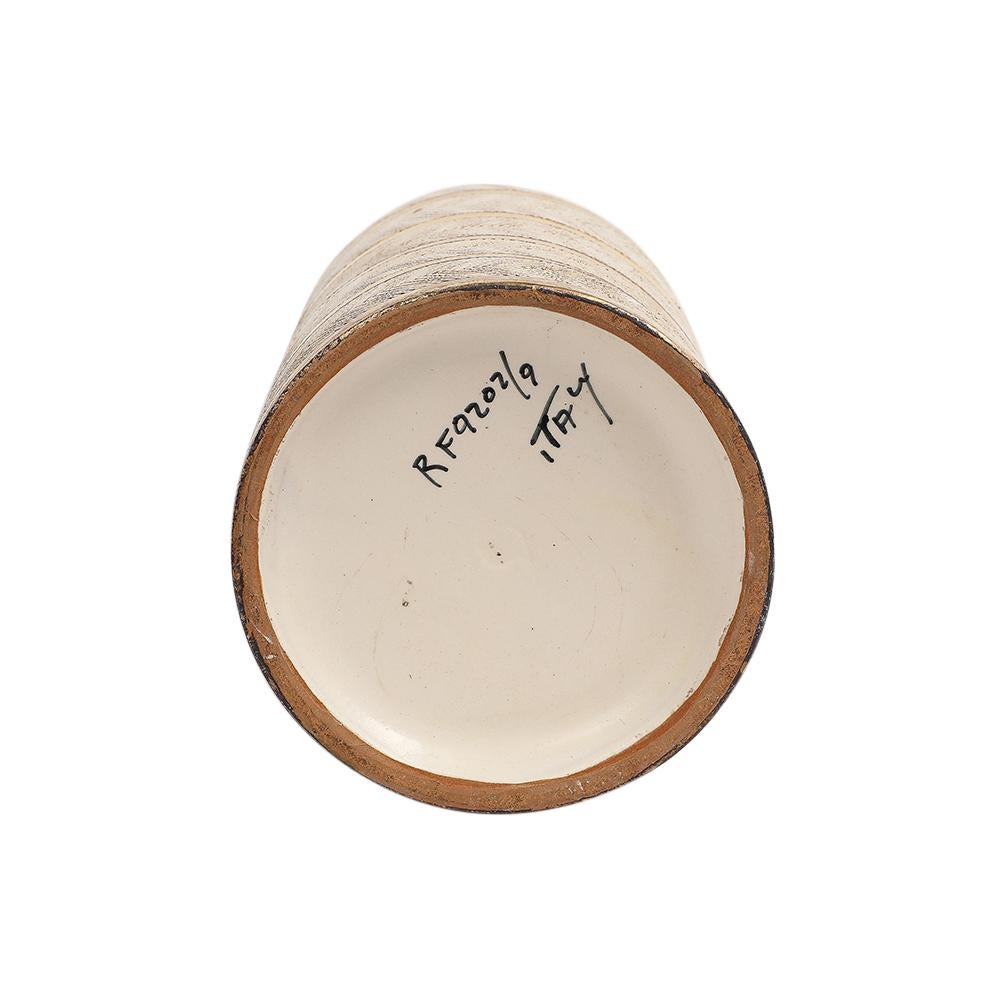 Vaso Bitossi Seta, Ceramica, Oro, Bianco, Turchese, Sgraffito, Firmato in vendita 5