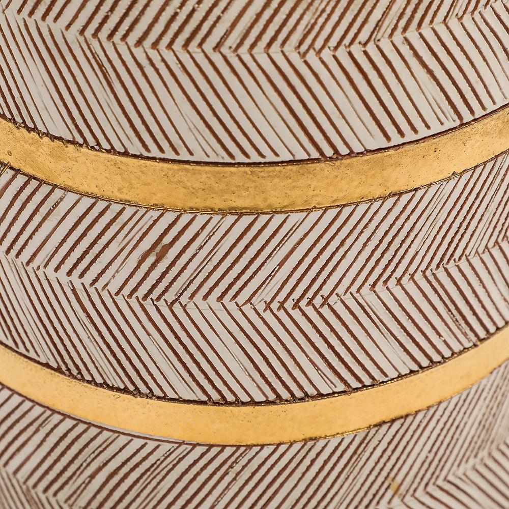 Vaso Bitossi Seta, Ceramica, Oro, Bianco, Turchese, Sgraffito, Firmato in vendita 1