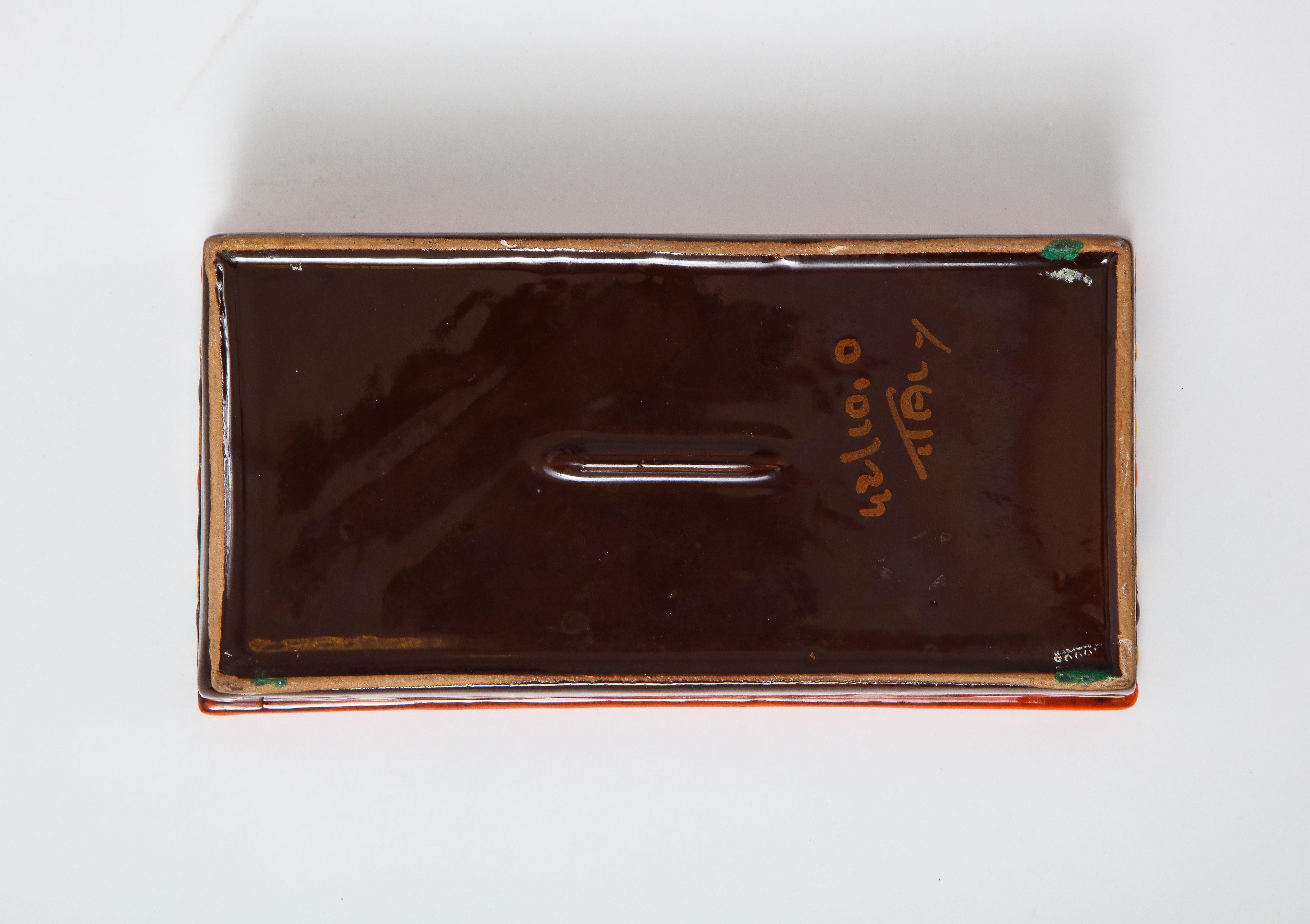 Bitossi Striped Ceramic Box, Signed For Sale 1