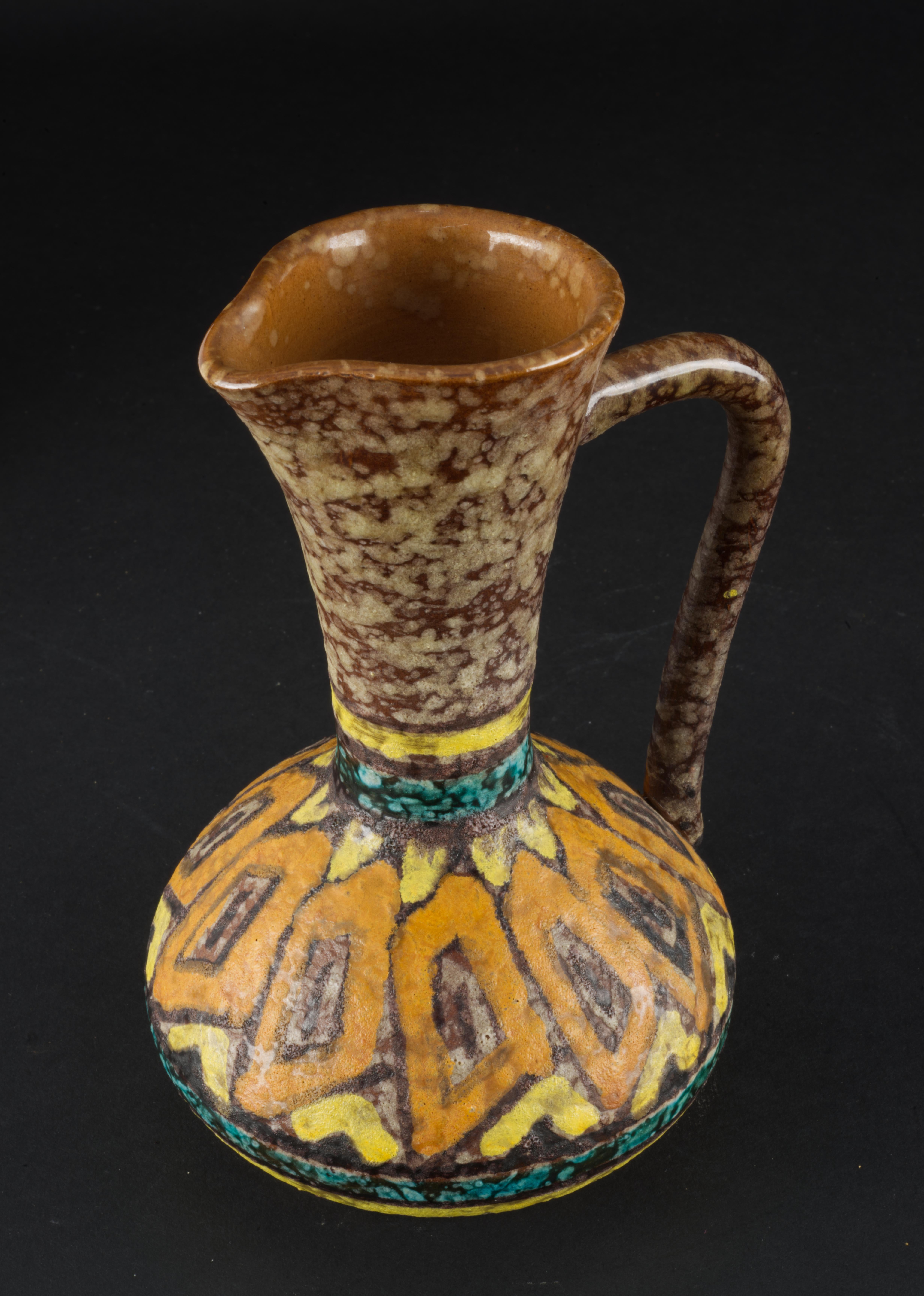 Bitossi Studio Pottery Lava Glaze Vase Pitcher Italy 1960s For Sale 3