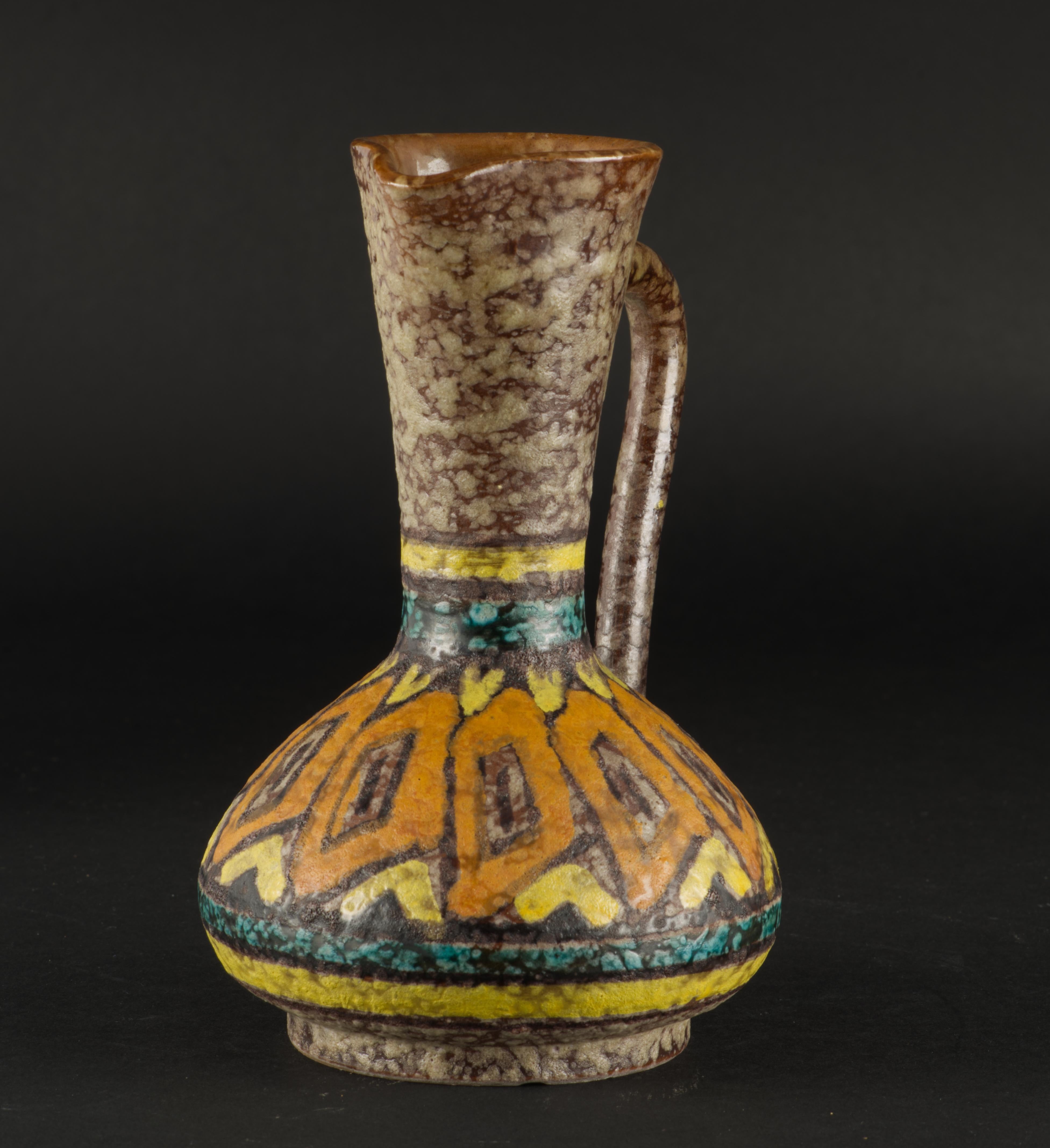 Italian Bitossi Studio Pottery Lava Glaze Vase Pitcher Italy 1960s For Sale