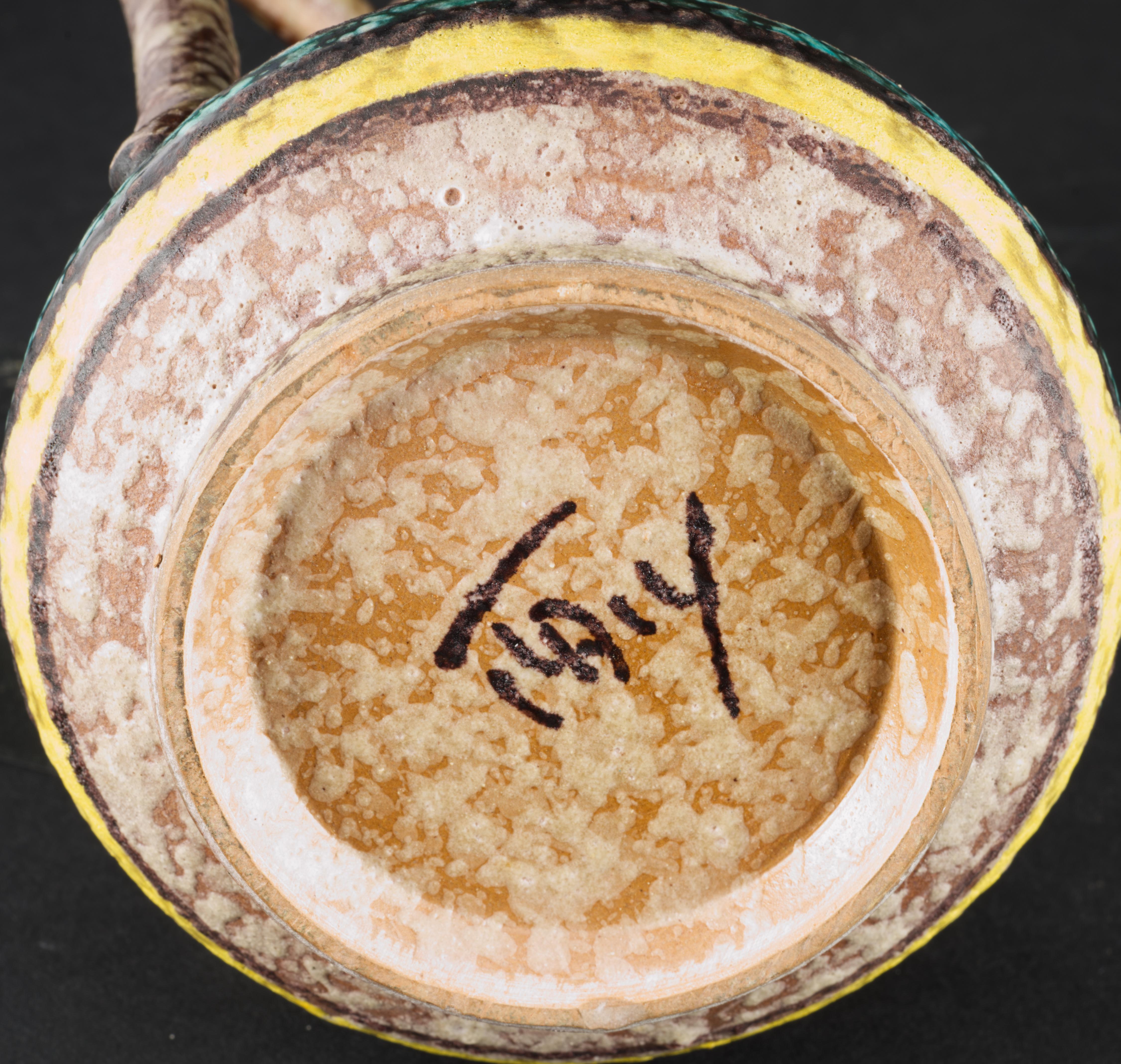 Bitossi Studio Pottery Lava Glaze Vase Pitcher Italy 1960s For Sale 1