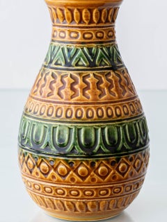 Vintage Bitossi-Style Ceramic Table Lamp by Bay Keramik, Earth Tones, 1960s