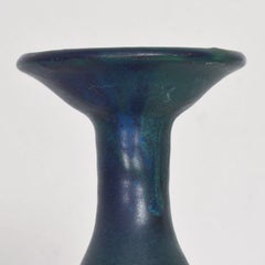 Bitossi Style Sleek Cool Blue Ceramic Pottery Vase Mid-Century Modern Italy