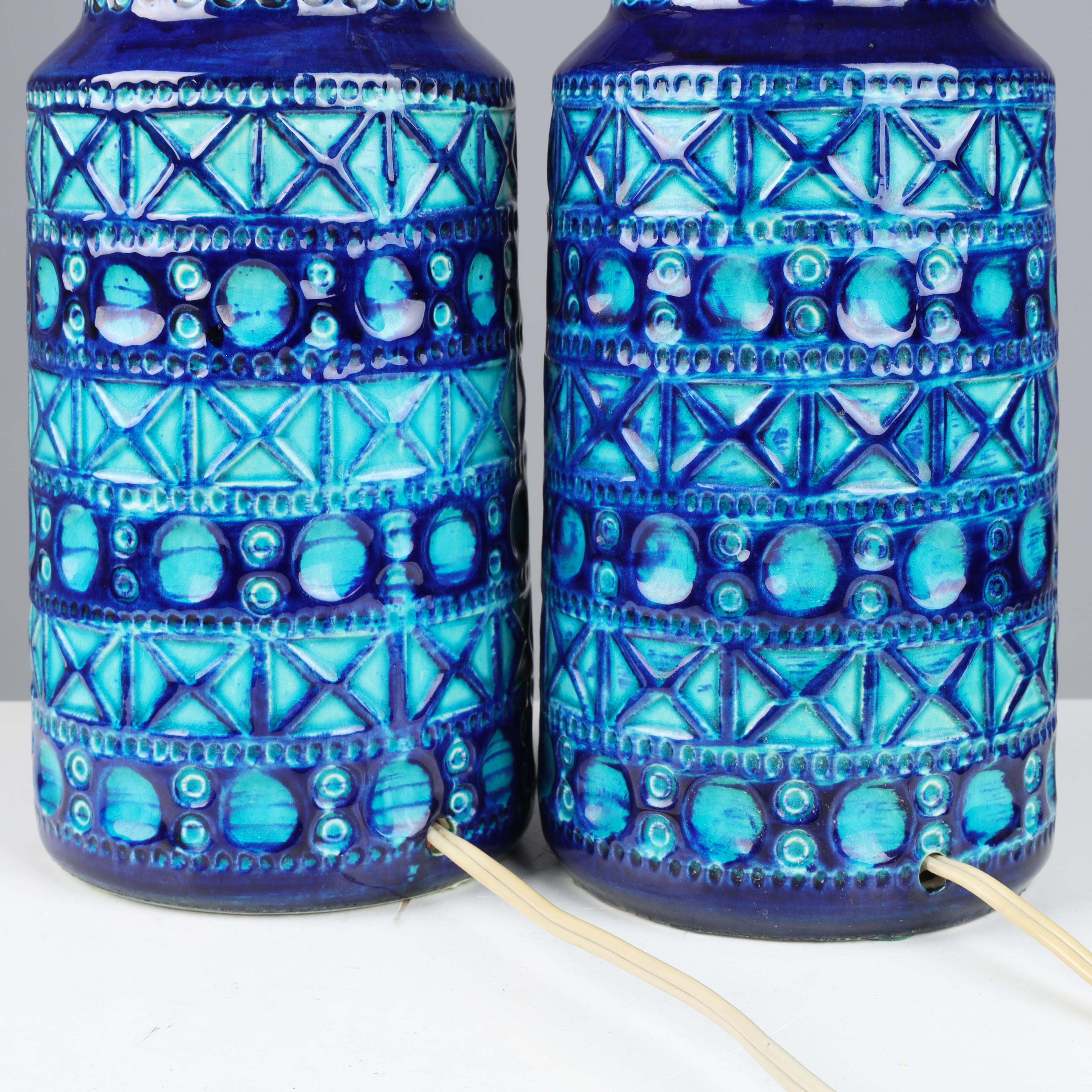 Ceramic Bitossi Style table lamps a pair Marked LYSKÆR Denmark 1960s For Sale