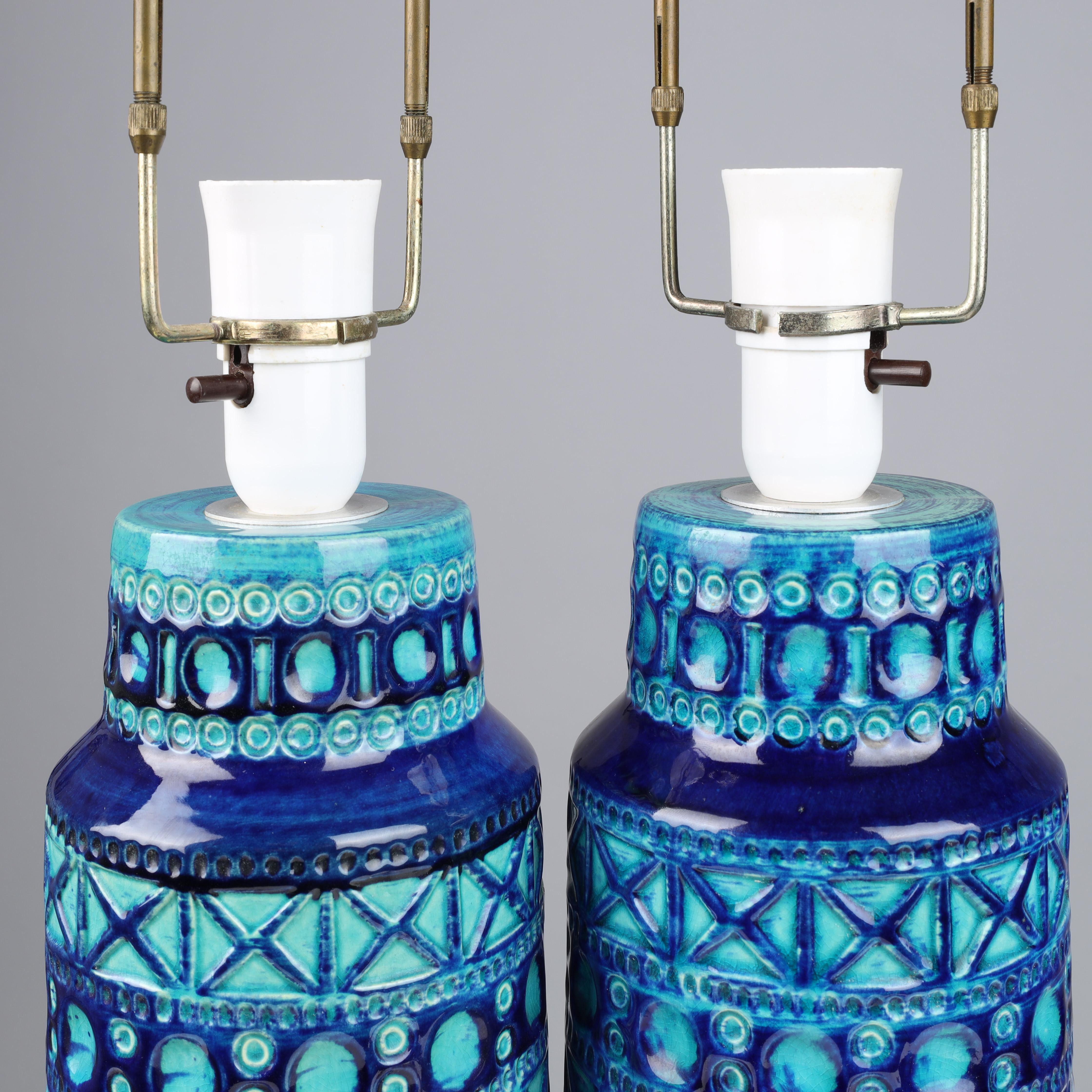 Bitossi Style table lamps a pair Marked LYSKÆR Denmark 1960s For Sale 1