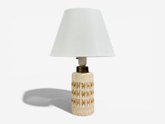 Bitossi, Table Lamp, Chamotte Clay, Gold Leaf, Italy, 1960s