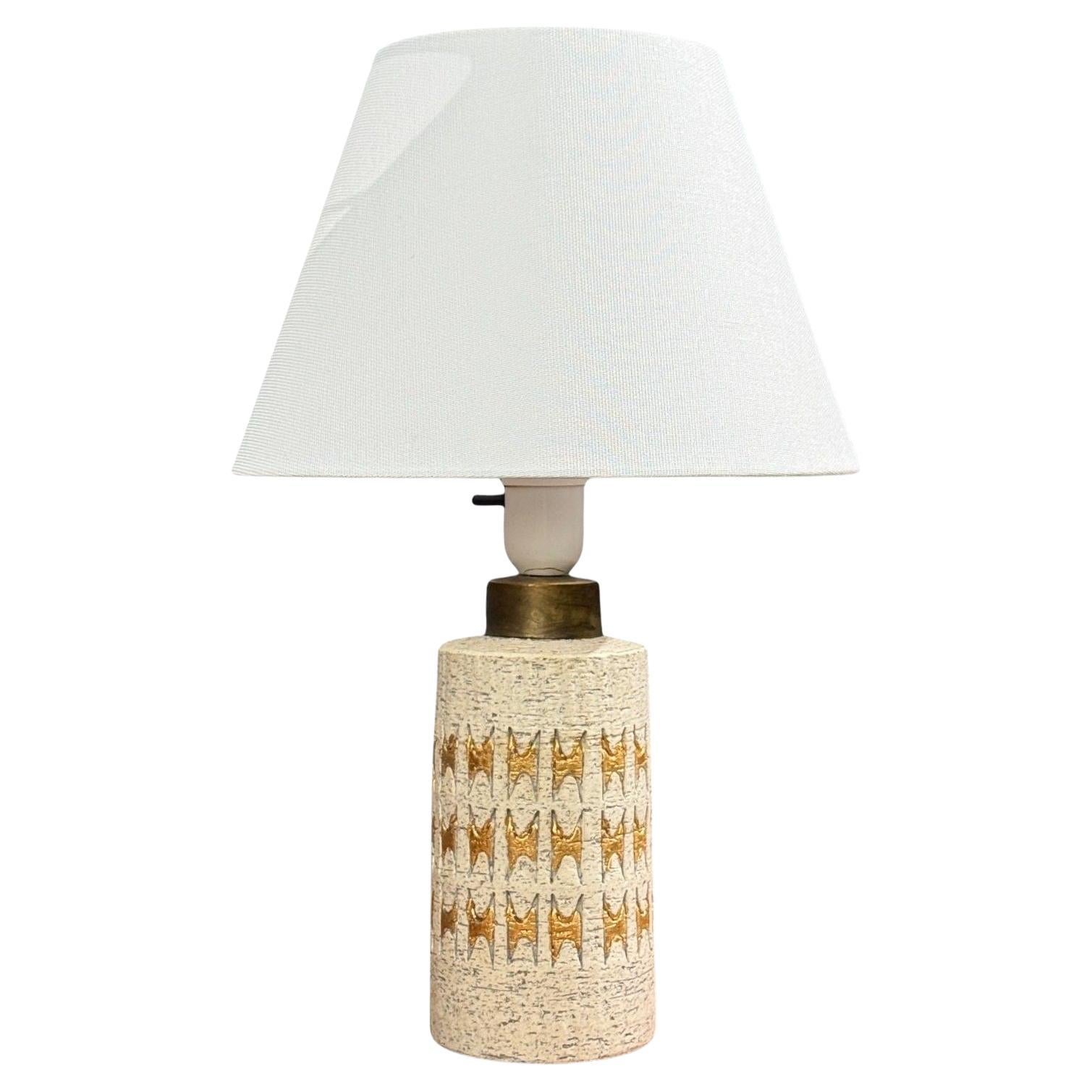 Pre-owned Bitossi , Table Lamp, Chamotte Clay, Gold Leaf, Italy, 1960s