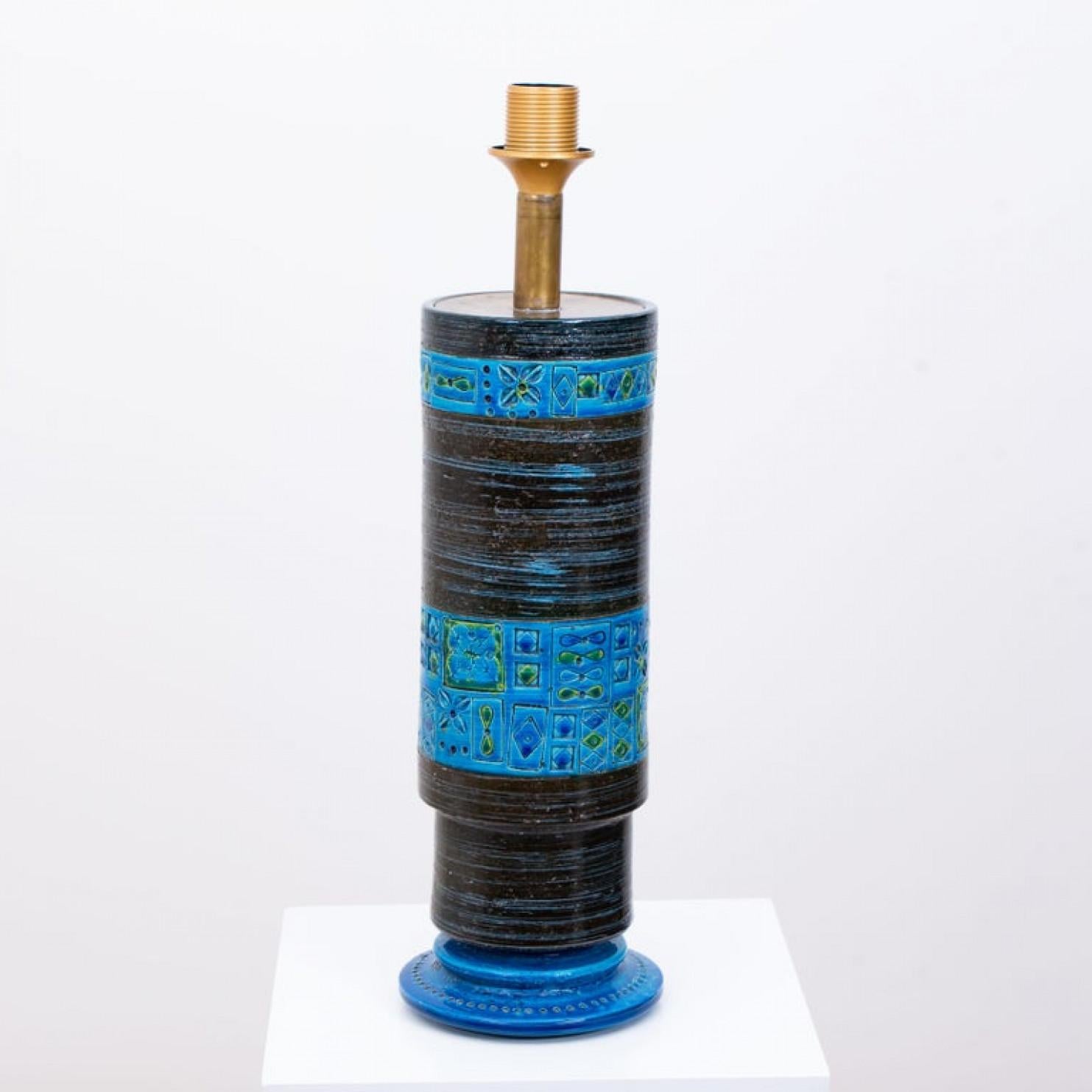 Bitossi Table Lamp with New Silk Custom Made Lampshade René Houben, 1960s For Sale 2