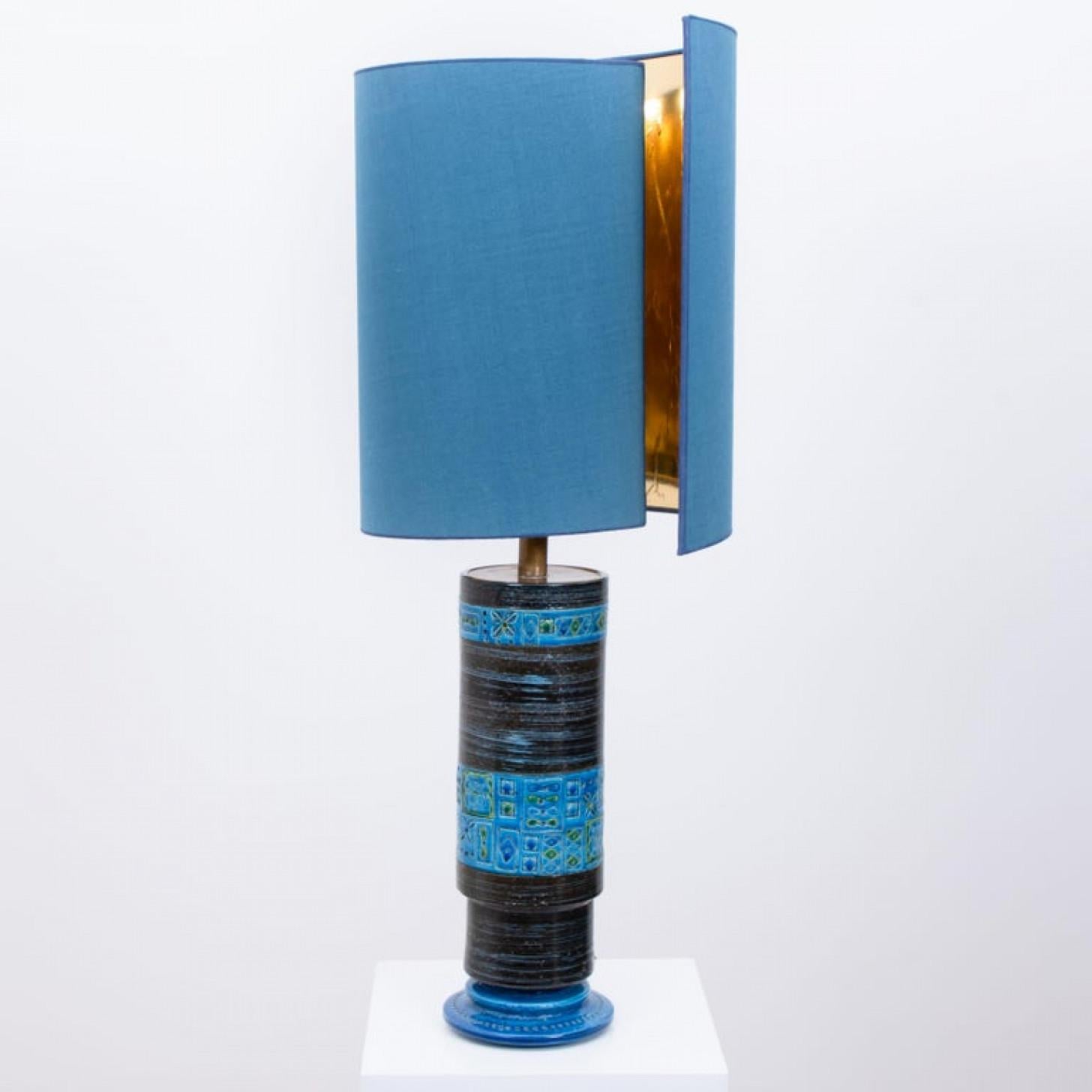 Bitossi Table Lamp with New Silk Custom Made Lampshade René Houben, 1960s For Sale 7