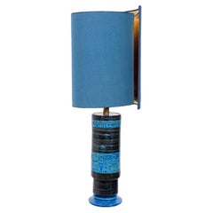 Bitossi Table Lamp with New Silk Custom Made Lampshade René Houben, 1960s