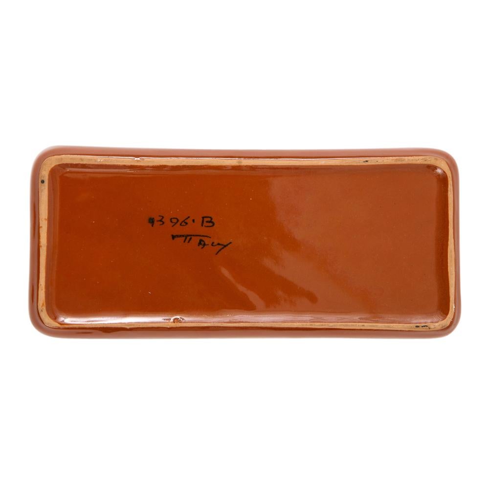 Bitossi Box:: Keramik:: Thailandia:: Streifen:: Orange:: Weiß:: Signiert im Angebot 4