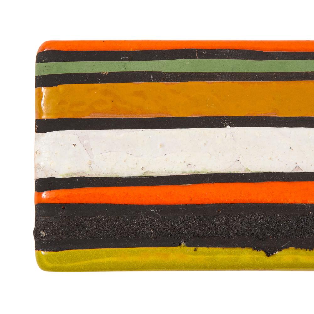 Bitossi Box, Ceramic, Thailandia, Stripes, Orange, White, Signed For Sale 1