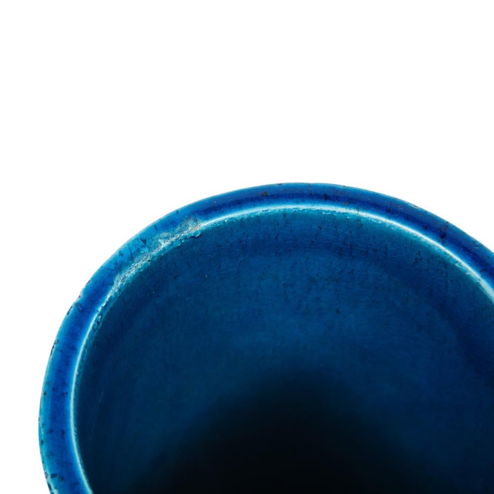 Vase Bitossi pour Berkeley House, céramique, bleu, or, signé 4
