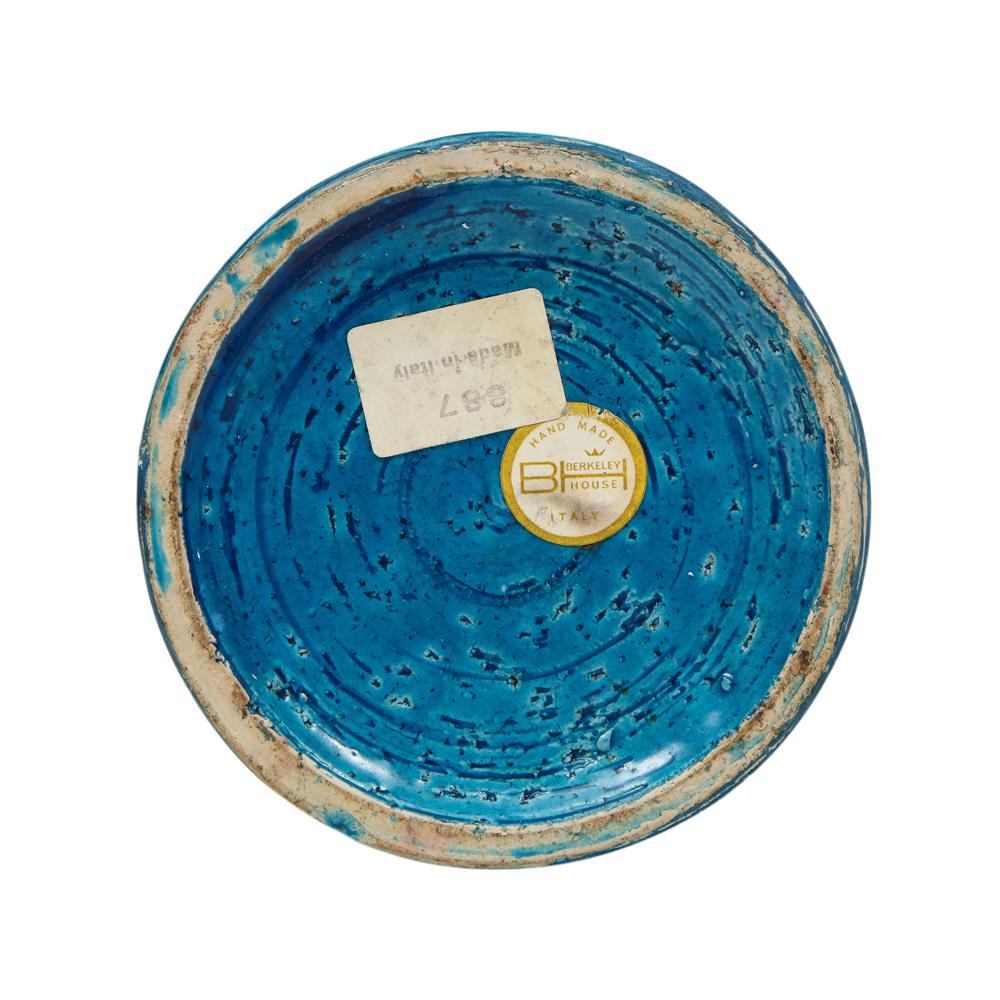 Vase Bitossi pour Berkeley House, céramique, bleu, or, signé 5