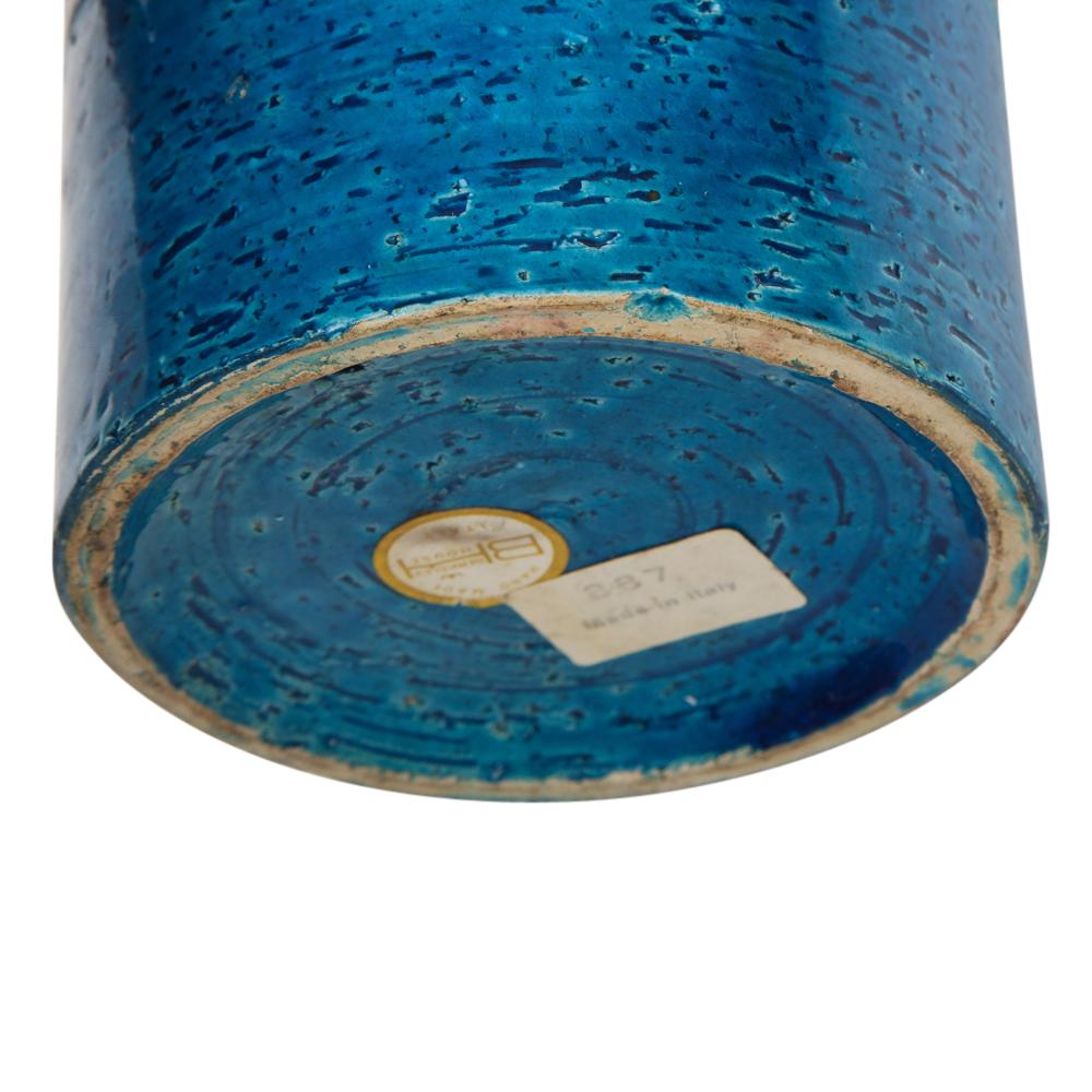 Bitossi for Berkeley House Vase, Ceramic, Blue, Gold, Signed 7