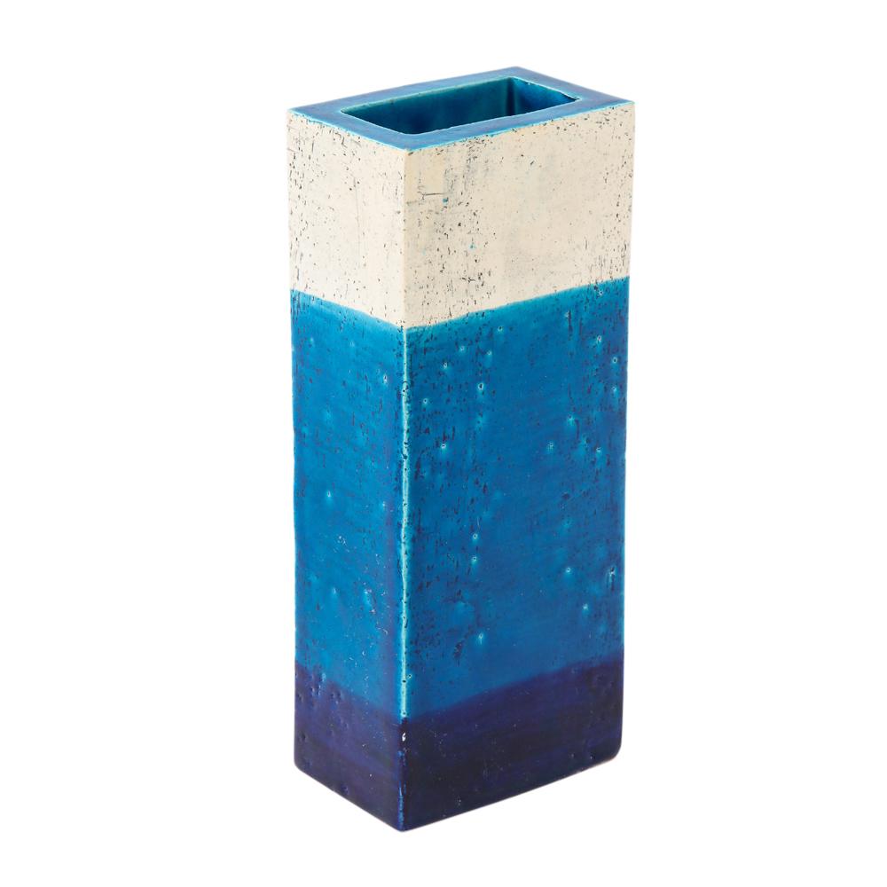 Mid-20th Century Bitossi Vase, Ceramic, Blue, White, Signed For Sale