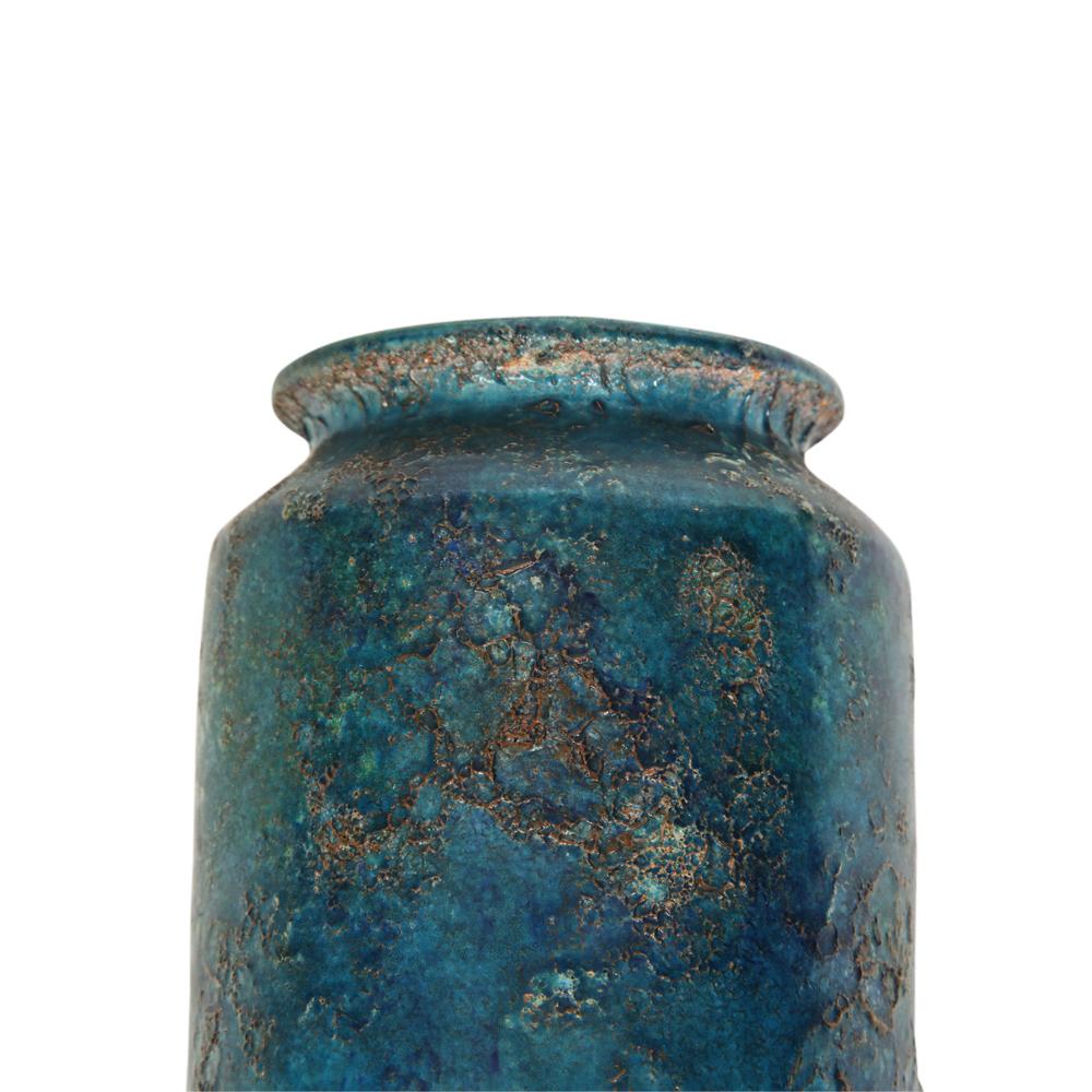 Rosenthal Netter Bitossi Vase, Ceramic, Blue Gold, Cinese, Signed 1