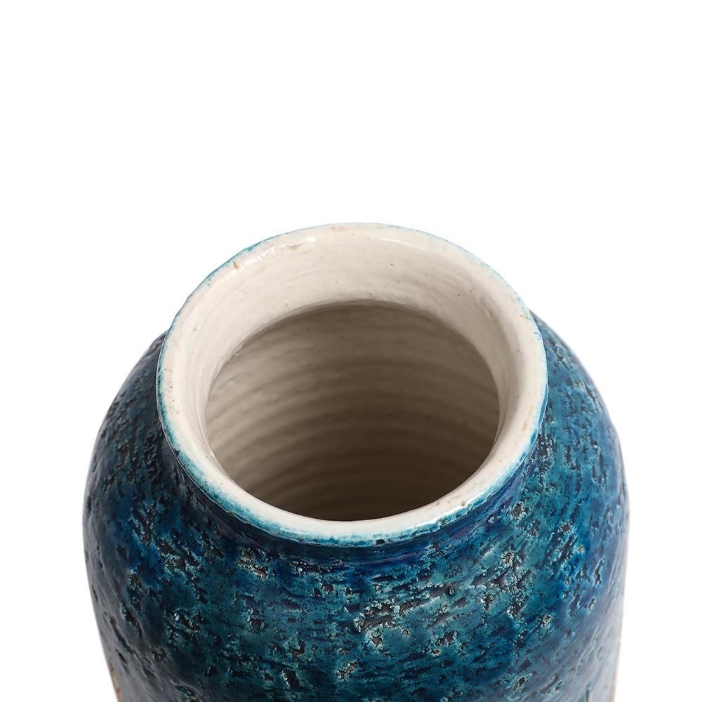Bitossi-Vase, Keramik, Blau, Gold, Geometrisch, signiert im Angebot 7