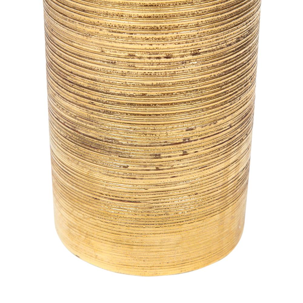 Bitossi-Vase, Keramik, gebürstetes Gold, signiert im Angebot 4