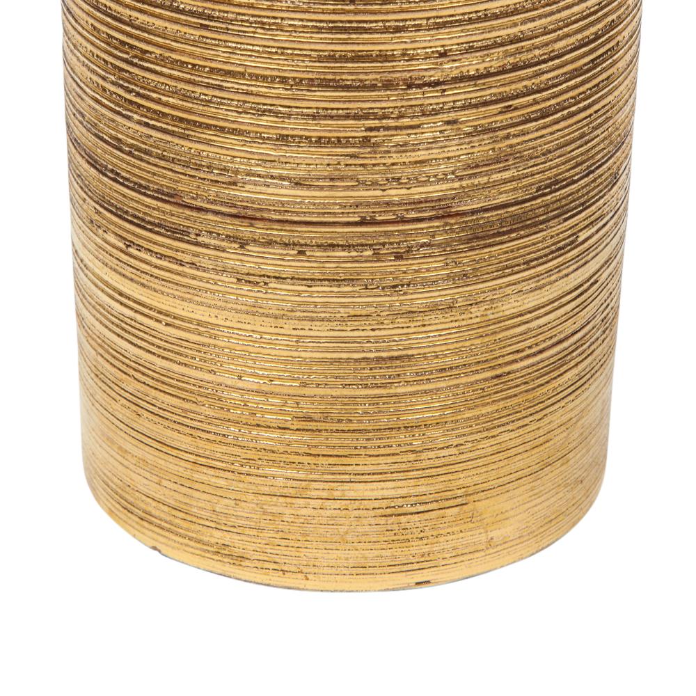 Céramique Vase Bitossi, céramique, or brossé, signé en vente