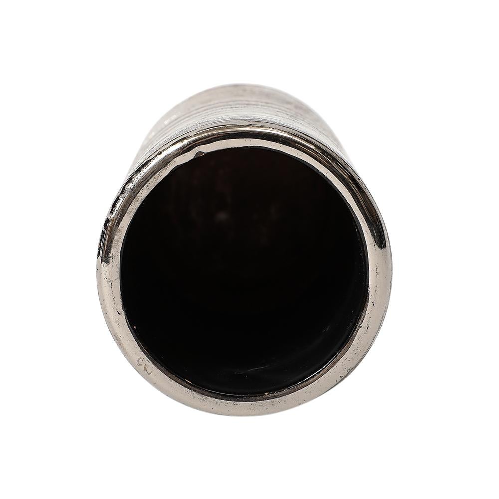 Vaso Bitossi, Ceramica, Spazzolato, Argento metallizzato in vendita 10