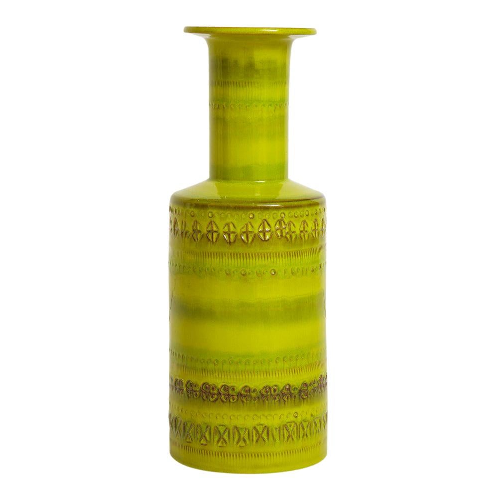 Bitossi Vase, Ceramic Chartreuse, Signed