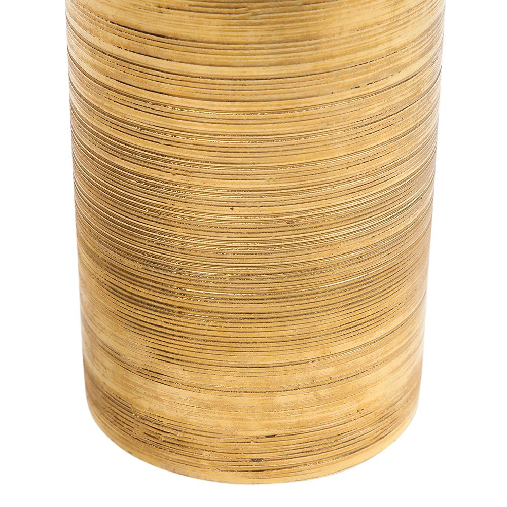 Bitossi Vase, Ceramic, Gold, Brushed Metallic For Sale 2