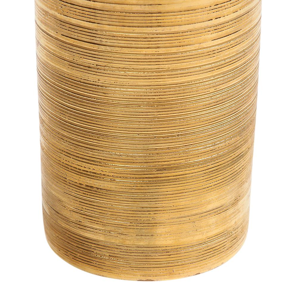 Bitossi Vase, Ceramic, Gold, Brushed Metallic For Sale 3