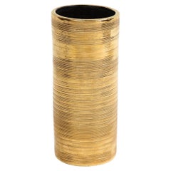 Mid-Century Modern Bitossi Vase with 24K Gold Glaze, Italy, 1968