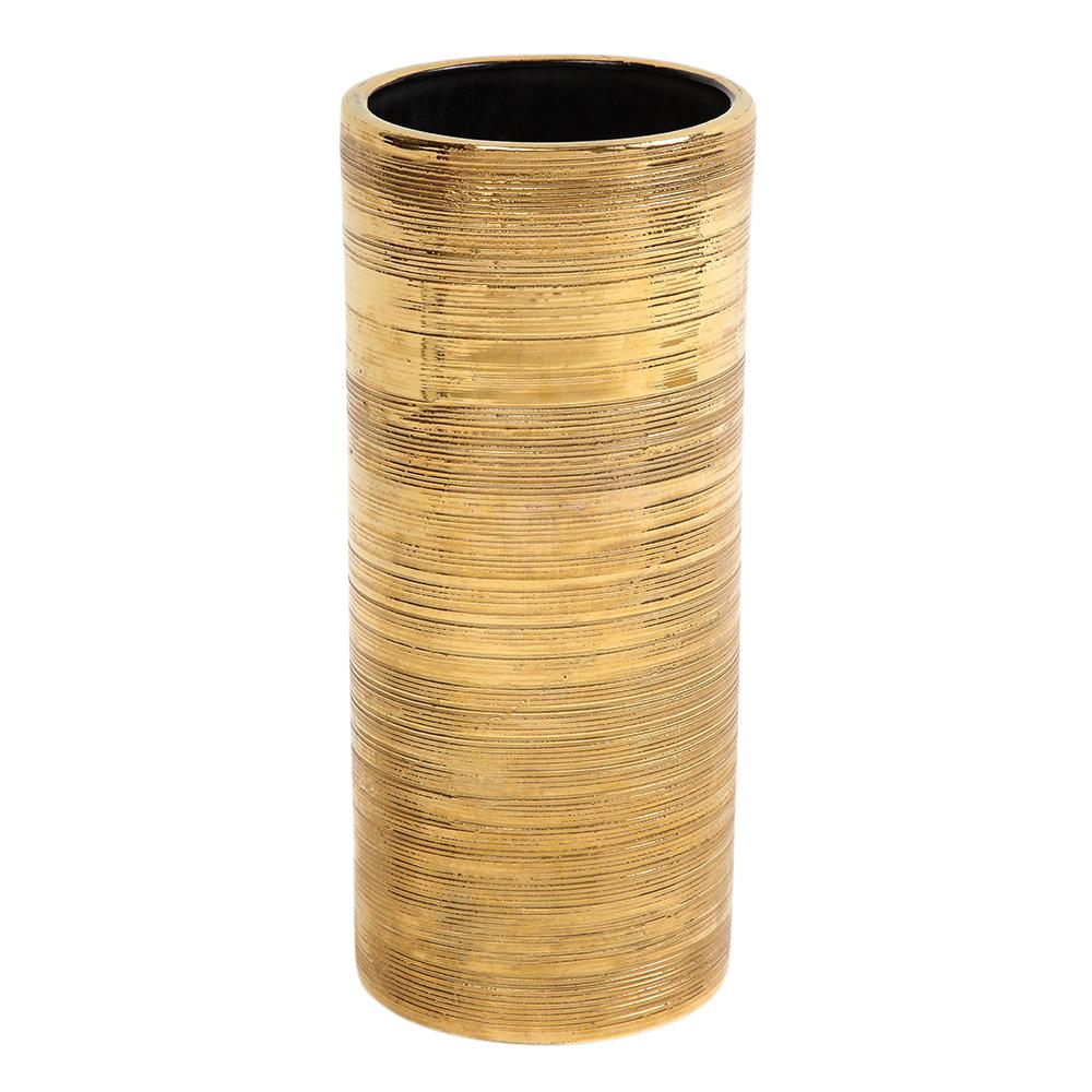Vase Bitossi, céramique, or, métal brossé Bon état - En vente à New York, NY