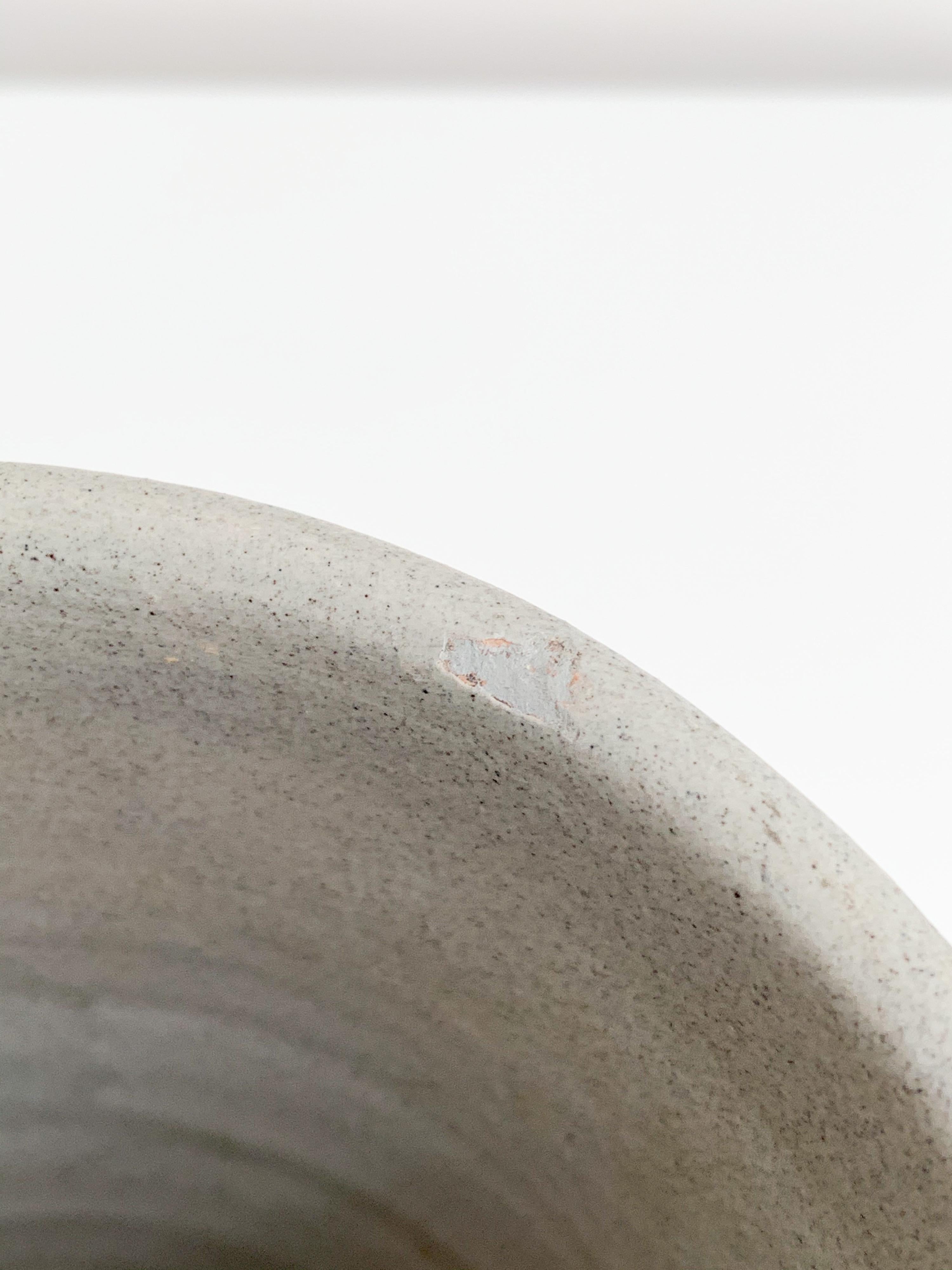 Bitossi Vase, Ceramic, Gray and Gold Hobnails, Signed 4