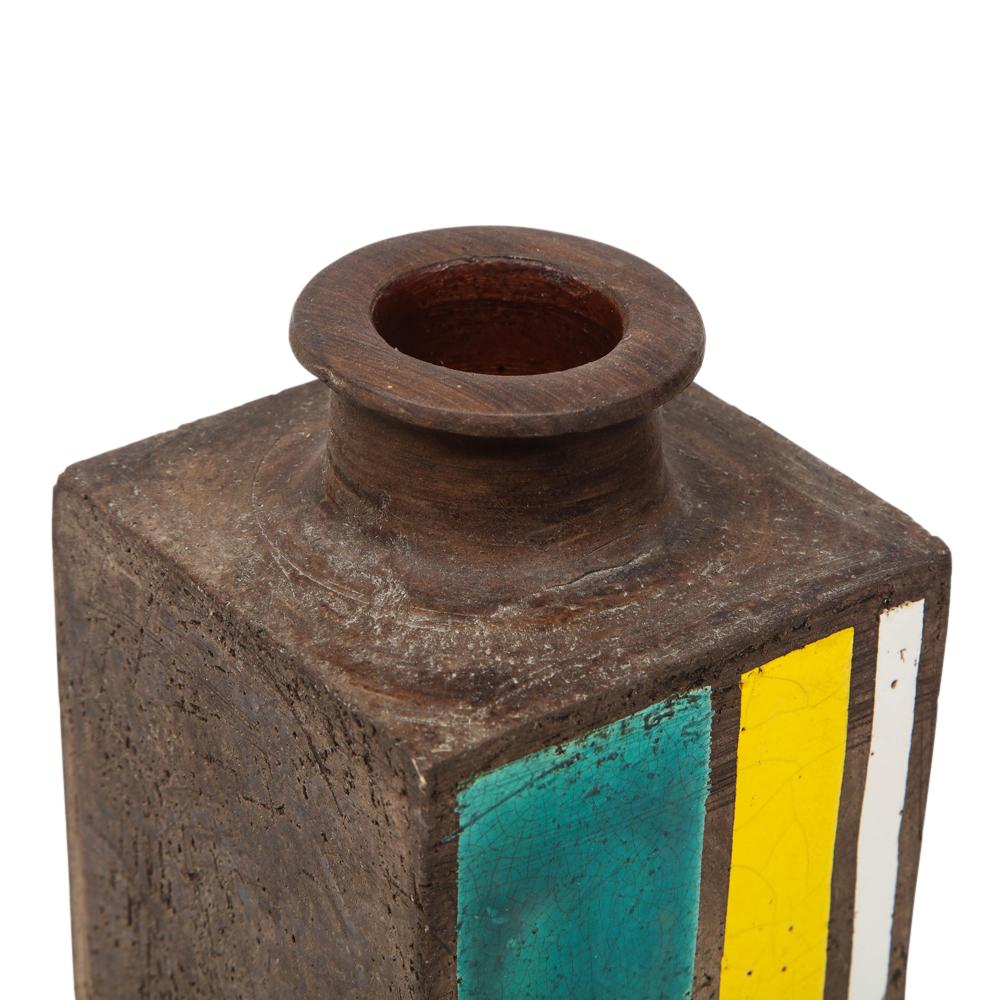 Bitossi-Vase, Keramik, geometrisch, gestreift, grün, gelb, weiß im Angebot 3