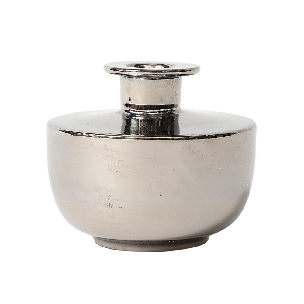 Vaso Bitossi, Ceramica, Argento platino metallico in vendita 10
