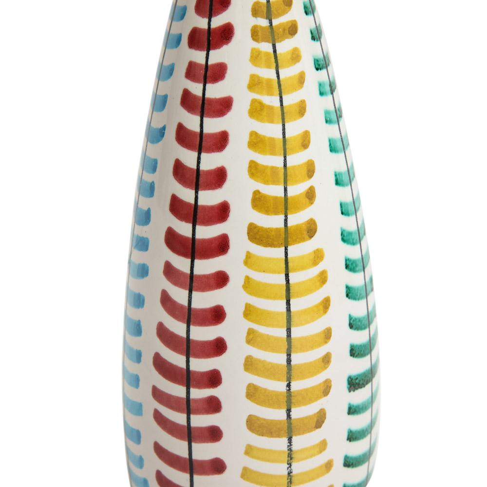 Céramique Vase Bitossi, céramique, rouge, vert, bleu et jaune, signé en vente