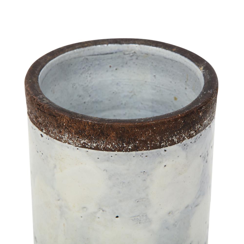 Vaso Bitossi, ceramica, bianco e marrone, firmato in vendita 5