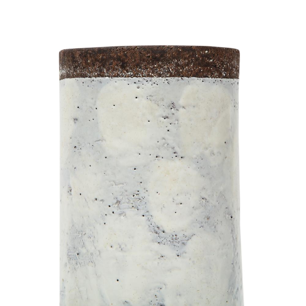Vaso Bitossi, ceramica, bianco e marrone, firmato In condizioni buone in vendita a New York, NY