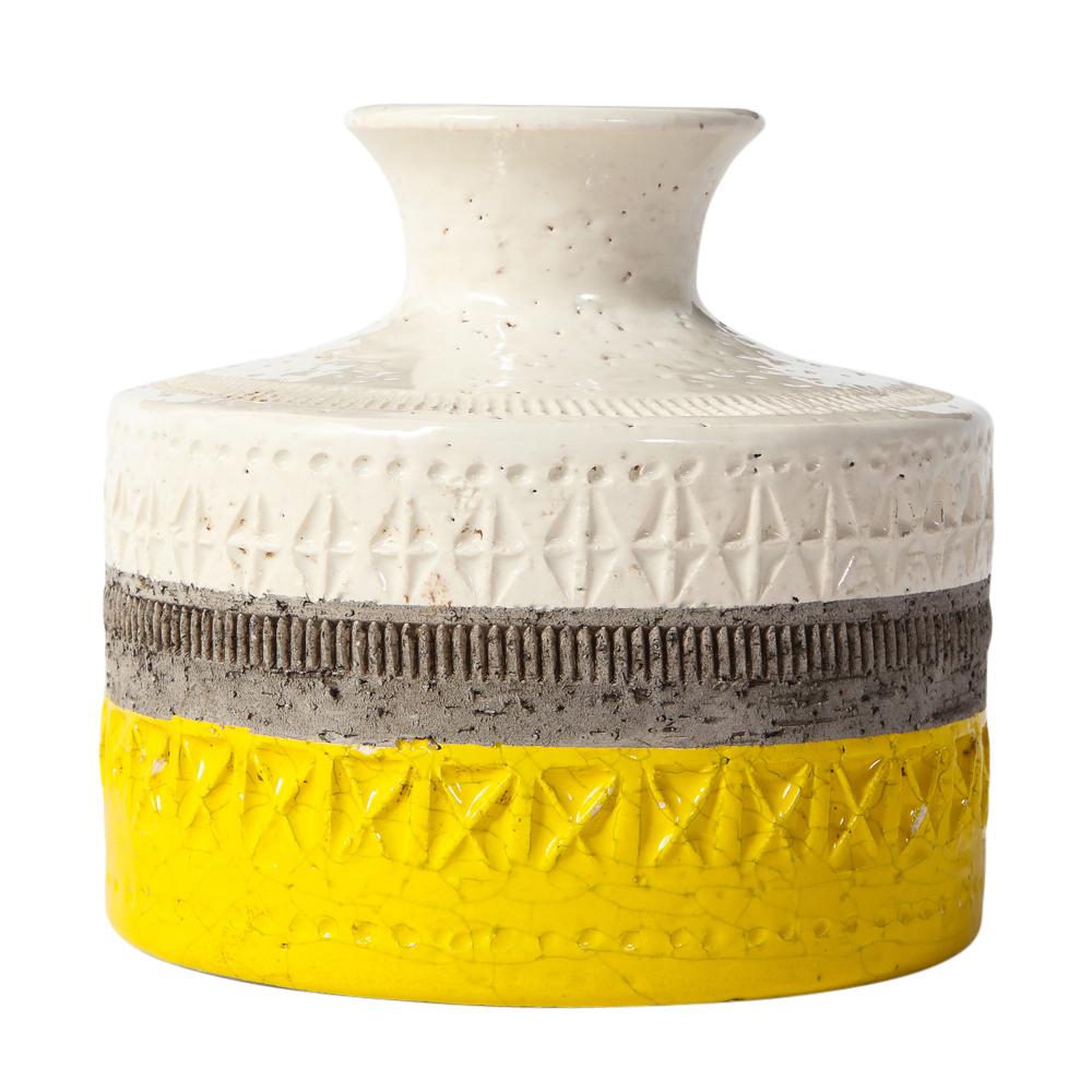 yellow and white vase