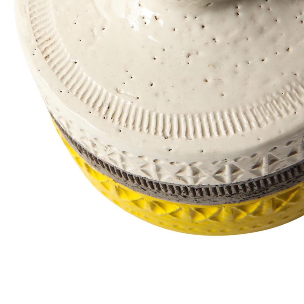 Modern Bitossi Vase, Ceramic, Yellow and White, Geometric