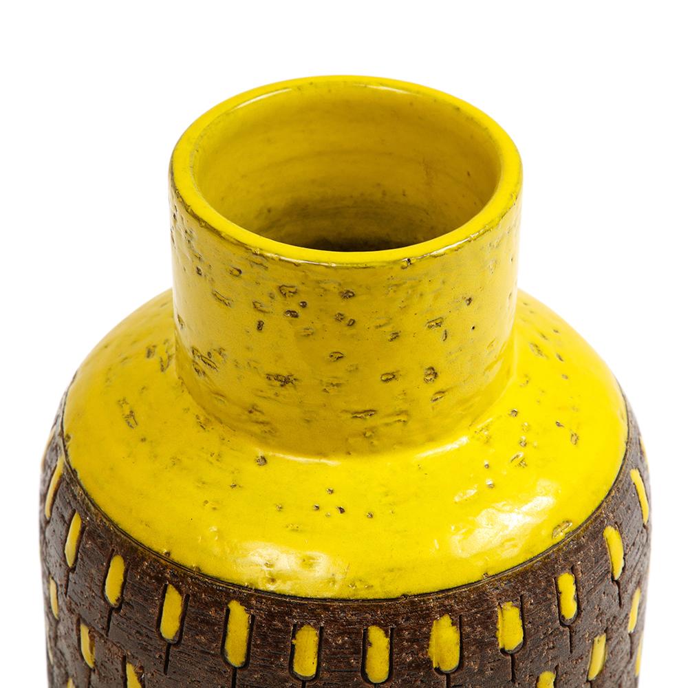 Bitossi Vase, Ceramic, Yellow, Brown, Signed For Sale 5
