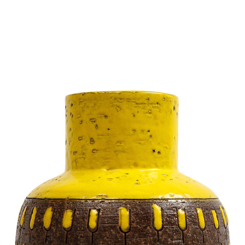 Bitossi Vase, Ceramic, Yellow, Brown, Signed For Sale 6