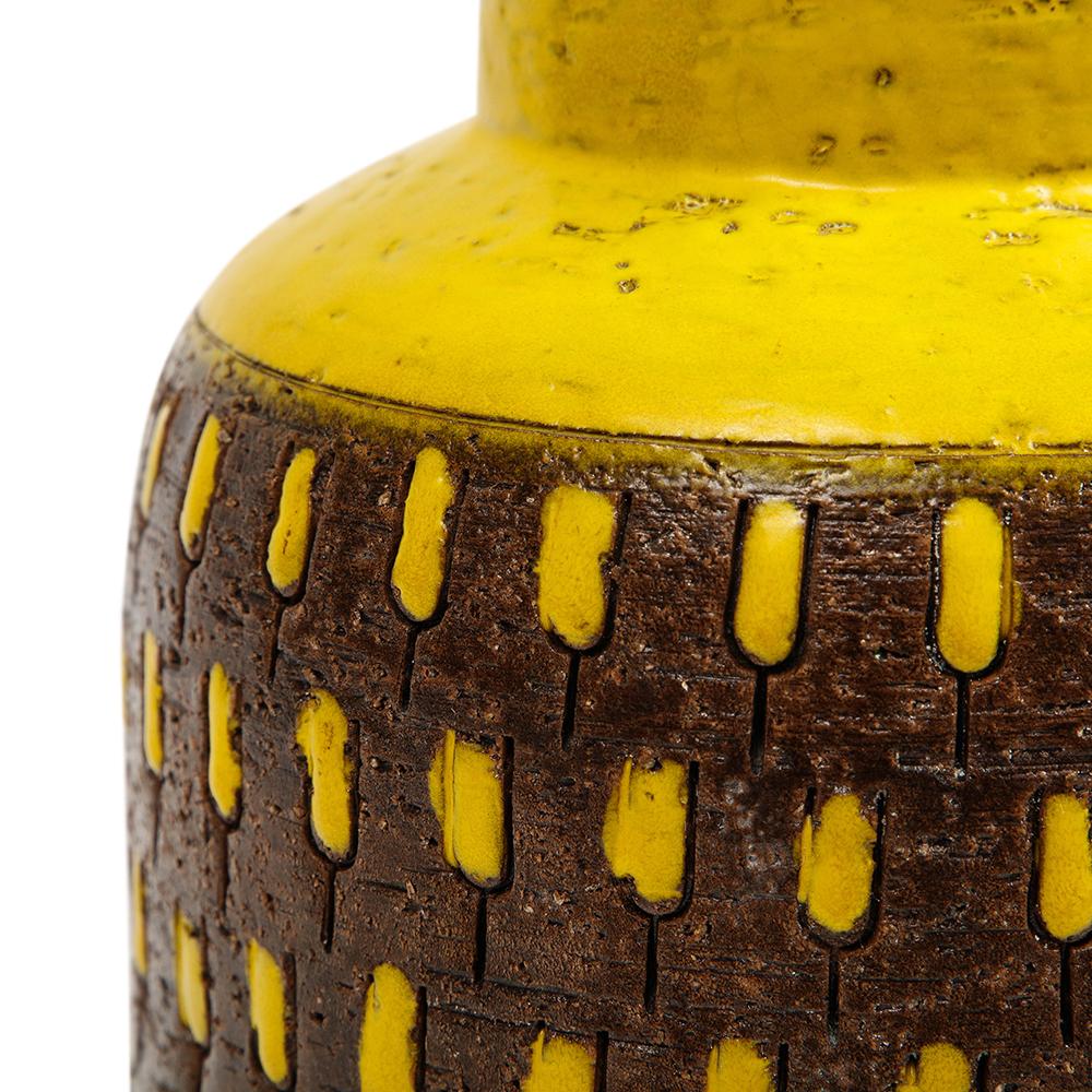 Bitossi Vase, Ceramic, Yellow, Brown, Signed For Sale 7