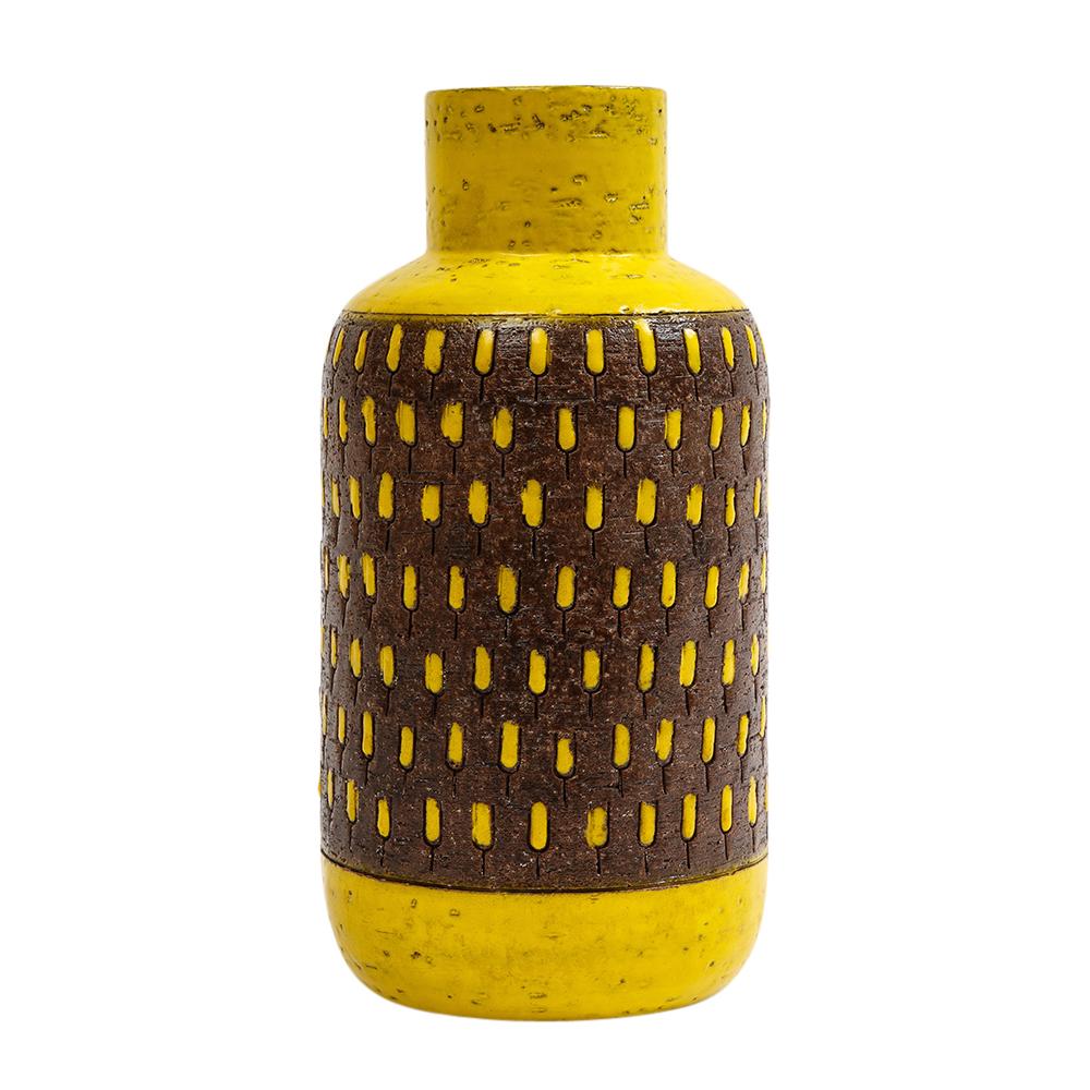 Bitossi-Vase, Keramik, gelb, braun, signiert im Angebot 1