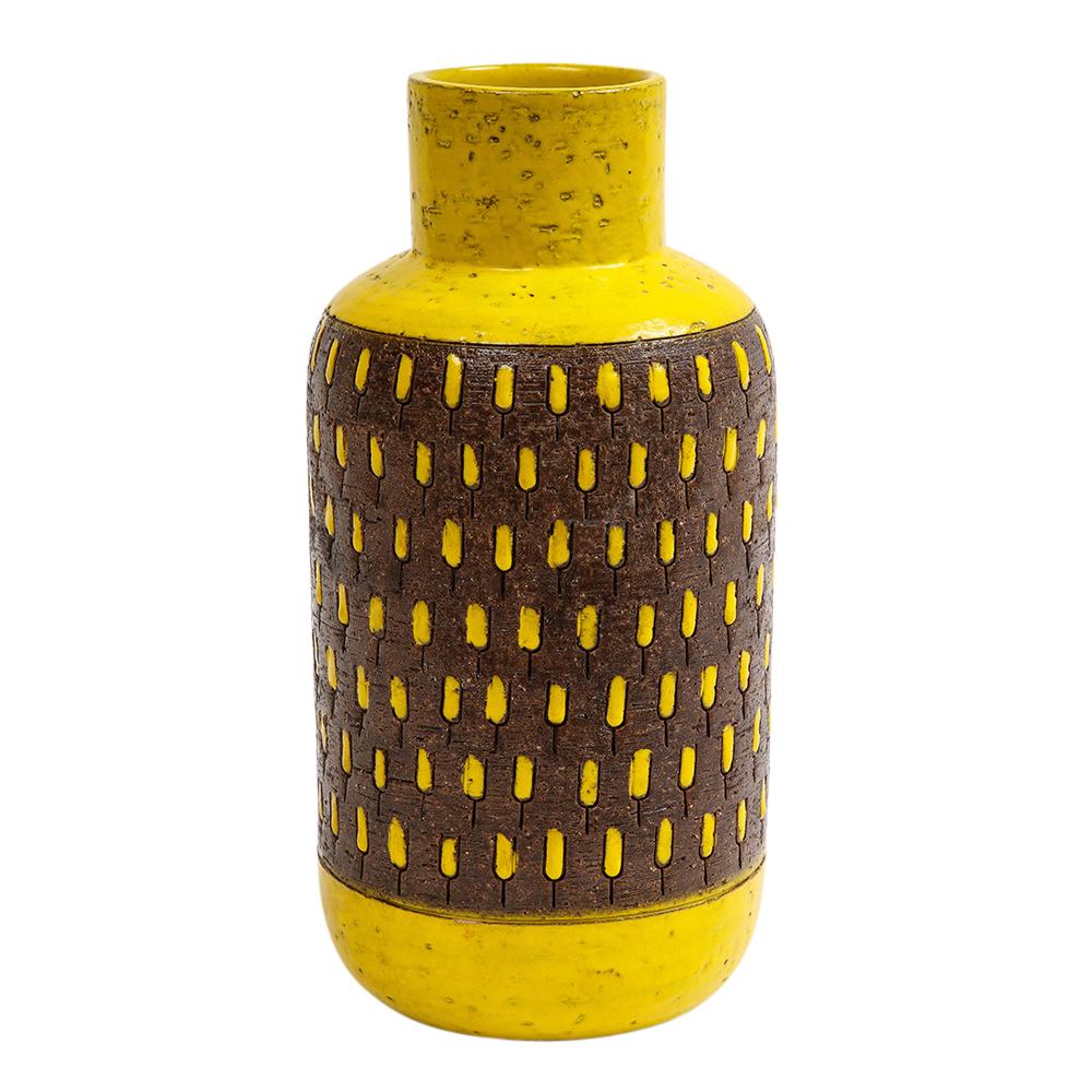 Bitossi-Vase, Keramik, gelb, braun, signiert im Angebot 2