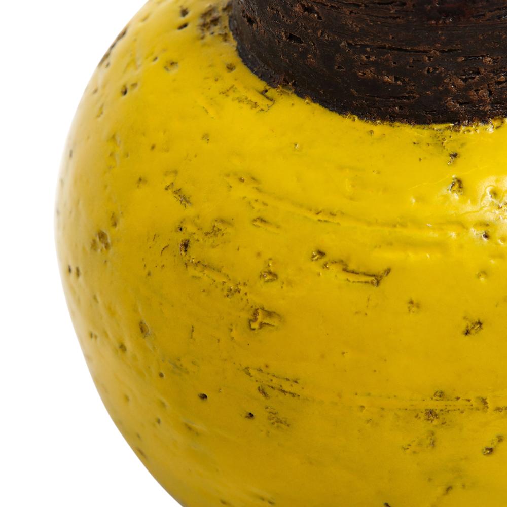 Bitossi Vase, Keramik, gelb, braun, kugelförmig, signiert im Angebot 4